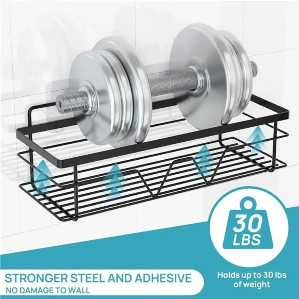 5 Pack Shower Caddy Shelves Organizer with 4 Hooks, Self Adhesive Rack Storage